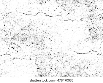 Distressed overlay texture of cracked concrete. grunge background. abstract halftone vector illustration