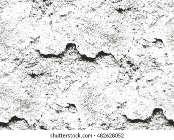 Distressed overlay texture of cracked concrete. grunge background. abstract halftone vector illustration