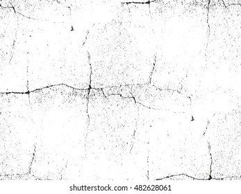 Distressed overlay texture of cracked concrete. grunge background. abstract halftone vector illustration