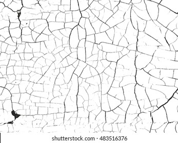 Distressed overlay texture of cracked concrete. grunge background. abstract halftone vector illustration
