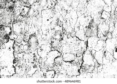 Distressed overlay texture of cracked concrete. grunge background. abstract halftone vector illustration