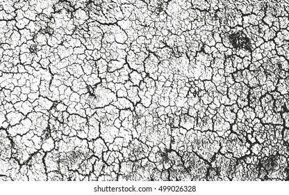 Distressed overlay texture of cracked concrete. grunge background. abstract halftone vector illustration