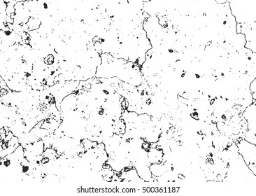 Distressed overlay texture of cracked concrete. grunge background. abstract halftone vector illustration