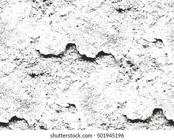 Distressed overlay texture of cracked concrete. grunge background. abstract halftone vector illustration