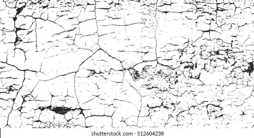 Distressed overlay texture of cracked concrete. grunge background. abstract halftone vector illustration