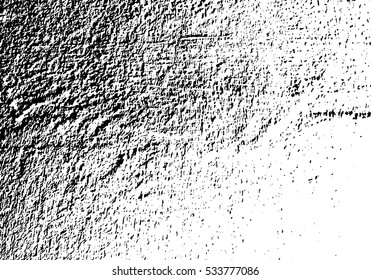 Distressed Overlay Texture - Cracked concrete rock black and white wall vector background.abstract grunge vector illustration.