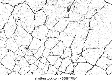 Distressed overlay texture of cracked concrete, stone or asphalt. grunge background. abstract halftone vector illustration