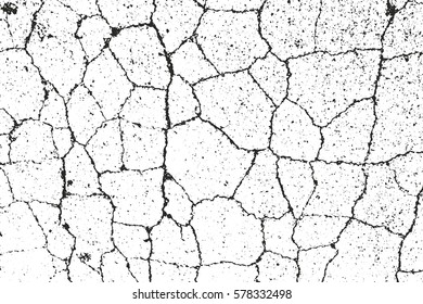 Distressed overlay texture of cracked concrete, stone or asphalt. grunge background. abstract halftone vector illustration