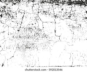 Distressed overlay texture of cracked concrete, stone or asphalt. grunge background. abstract halftone vector illustration