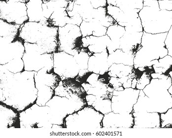 Distressed overlay texture of cracked concrete, stone or asphalt. grunge background. abstract halftone vector illustration