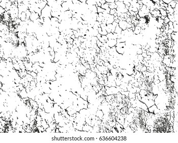Distressed overlay texture of cracked concrete, stone or asphalt. grunge background. abstract halftone vector illustration