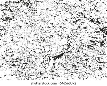 Distressed overlay texture of cracked concrete, stone or asphalt. grunge background. abstract halftone vector illustration