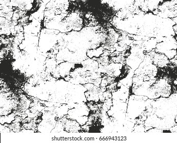 Distressed overlay texture of cracked concrete, stone or asphalt. grunge background. abstract halftone vector illustration