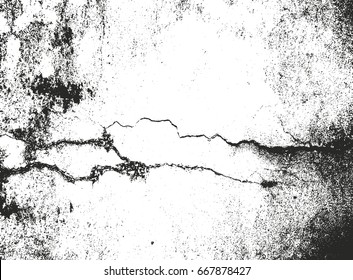 Distressed overlay texture of cracked concrete, stone or asphalt. grunge background. abstract halftone vector illustration