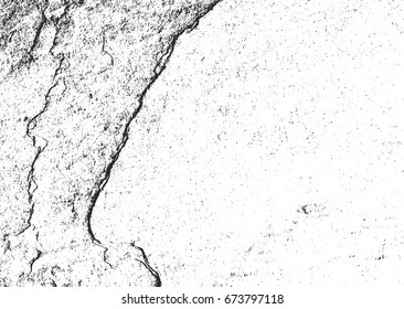Distressed overlay texture of cracked concrete, stone or asphalt. grunge background. abstract halftone vector illustration