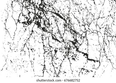 Distressed overlay texture of cracked concrete, stone or asphalt. grunge background. abstract halftone vector illustration