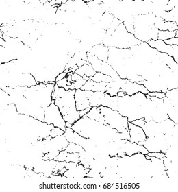 Distressed overlay texture of cracked concrete, stone or asphalt. grunge background. abstract halftone vector illustration