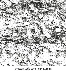 Distressed overlay texture of cracked concrete, stone or asphalt. grunge background. abstract halftone vector illustration