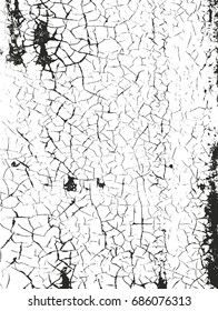Distressed overlay texture of cracked concrete, stone or asphalt. grunge background. abstract halftone vector illustration