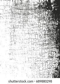 Distressed overlay texture of cracked concrete, stone or asphalt. grunge background. abstract halftone vector illustration