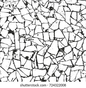 Distressed overlay texture of cracked concrete, stone or asphalt. grunge background. abstract halftone vector illustration