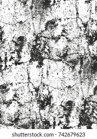 Distressed overlay texture of cracked concrete, stone or asphalt. grunge background. abstract halftone vector illustration