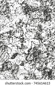 Distressed overlay texture of cracked concrete, stone or asphalt. grunge background. abstract halftone vector illustration