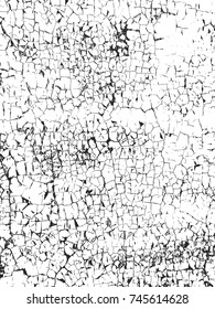 Distressed overlay texture of cracked concrete, stone or asphalt. grunge background. abstract halftone vector illustration