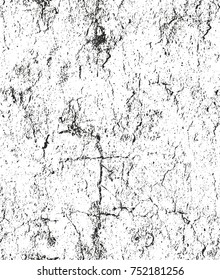 Distressed overlay texture of cracked concrete, stone or asphalt. grunge background. abstract halftone vector illustration