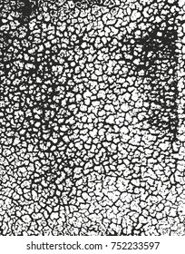 Distressed overlay texture of cracked concrete, stone or asphalt. grunge background. abstract halftone vector illustration