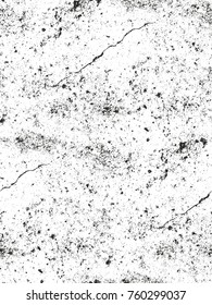 Distressed overlay texture of cracked concrete, stone or asphalt. grunge background. abstract halftone vector illustration