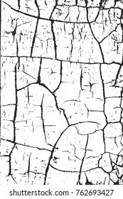 Distressed overlay texture of cracked concrete, stone or asphalt. grunge background. abstract halftone vector illustration