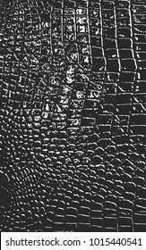 Distressed overlay texture of crocodile or snake skin leather, grunge vector background.