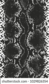 Distressed overlay texture of crocodile or snake skin leather, grunge vector background.