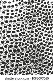 Distressed overlay texture of crocodile or snake skin leather, grunge vector background.