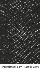 Distressed overlay texture of crocodile or snake skin leather, grunge vector background.
