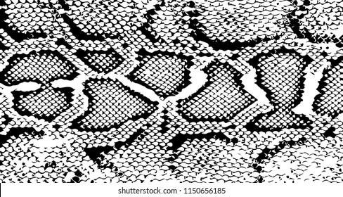 Distressed overlay texture of crocodile or snake skin leather, grunge vector background.
