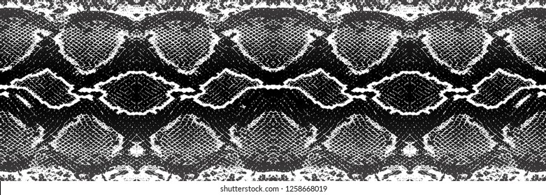 Distressed overlay texture of crocodile or snake skin leather, grunge vector background repeating seamless