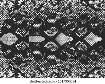 Distressed overlay texture of crocodile or snake skin leather, grunge background. abstract halftone vector illustration