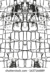 Distressed overlay texture of crocodile or snake skin leather, grunge background. abstract halftone vector illustration