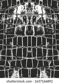 Distressed overlay texture of crocodile or snake skin leather, grunge background. abstract halftone vector illustration