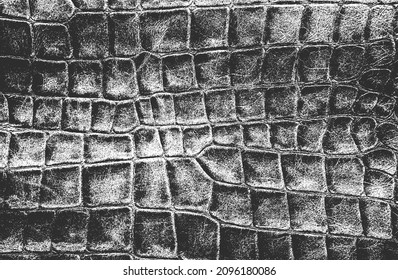 Distressed overlay texture of crocodile or snake skin leather, grunge background. abstract halftone vector illustration