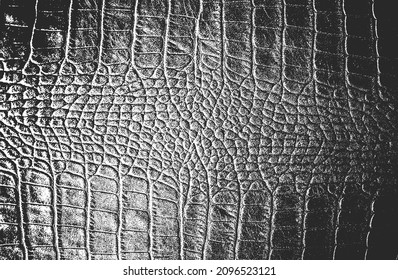 Distressed overlay texture of crocodile or snake skin leather, grunge background. abstract halftone vector illustration