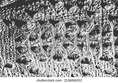 Distressed overlay texture of crocodile or snake skin leather, grunge background. abstract halftone vector illustration