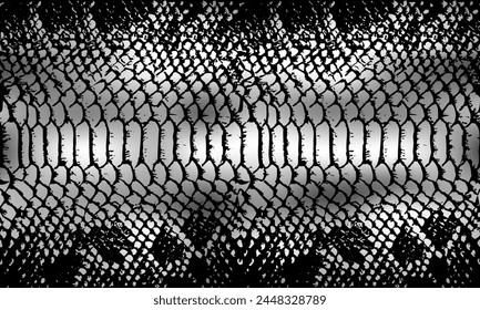 Distressed overlay texture of crocodile or snake skin leather, grunge vector background seamless repeat. Print