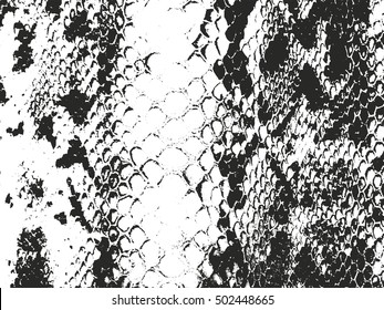 Distressed overlay texture of crocodile or snake skin leather, grunge vector background.