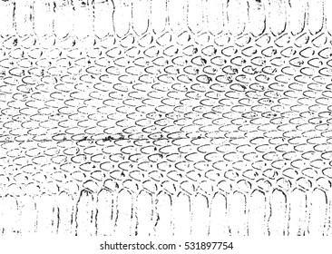 Distressed overlay texture of crocodile or snake skin leather, grunge vector background.