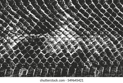 Distressed overlay texture of crocodile or snake skin leather, grunge vector background.