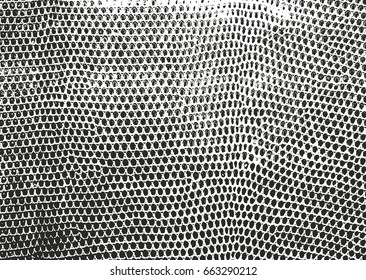 Distressed overlay texture of crocodile or snake skin leather, grunge vector background.
