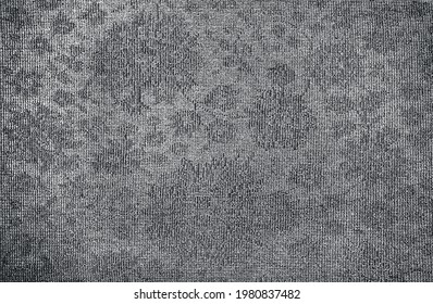 Textura superpuesta de tela con problemas. Textil con adorno floral oriental, hojas y flores. fondo grueso. ilustración abstracta de medio tono vectorial.